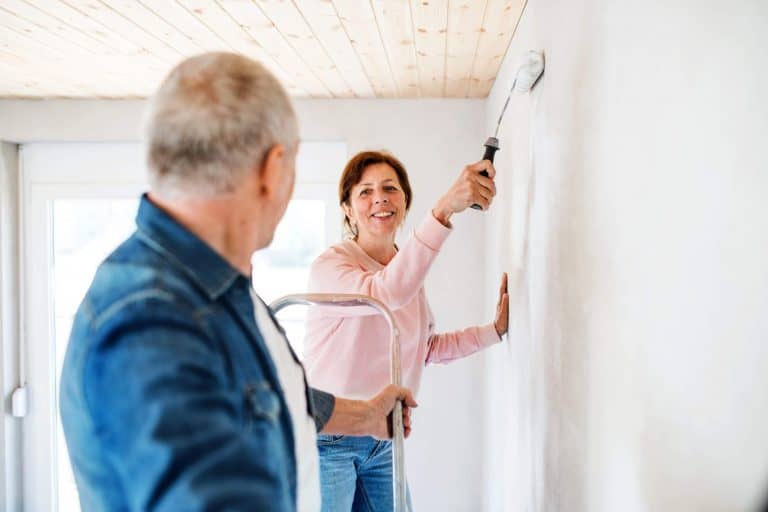 retirees painting home